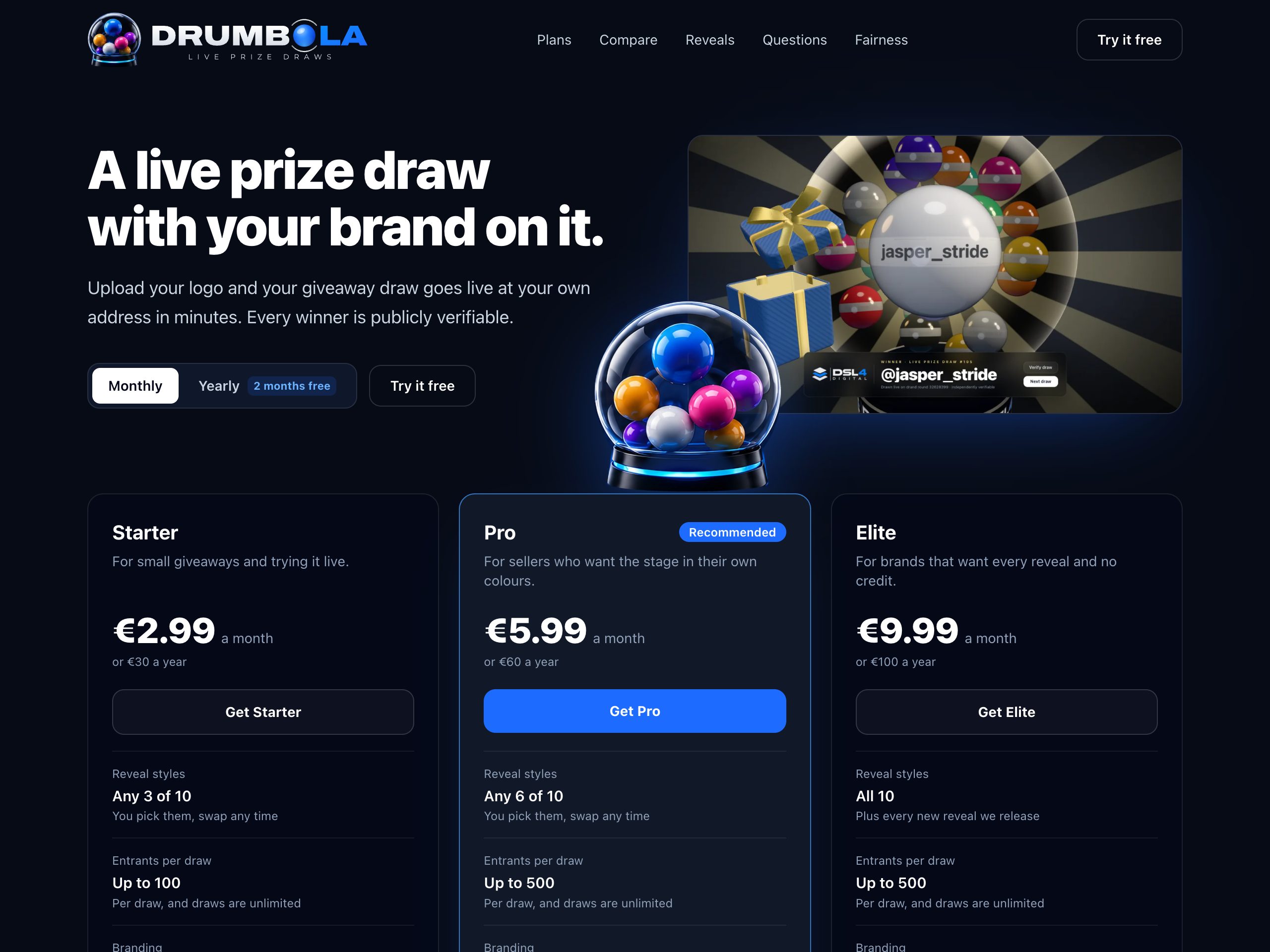 Drumbola product interface capture