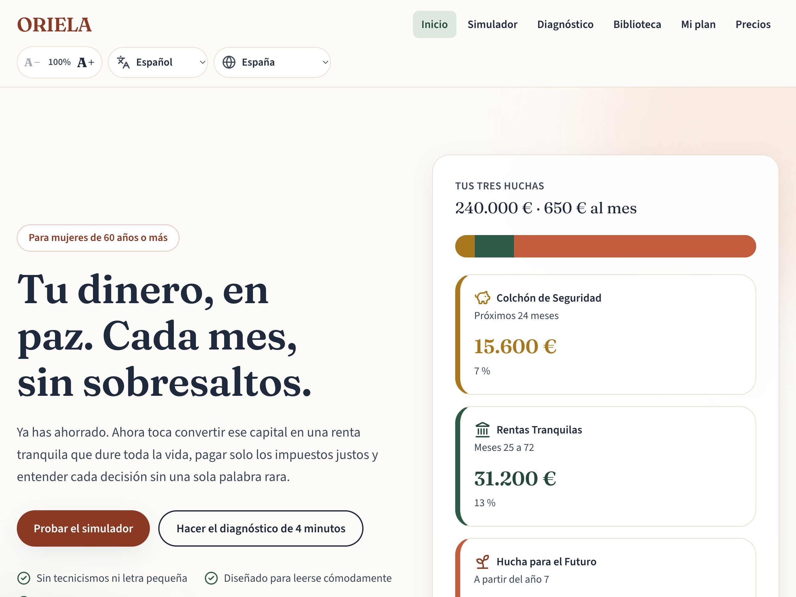 ORIELA product interface capture